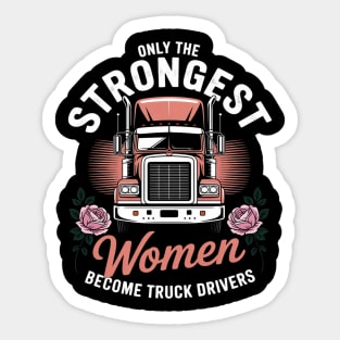 Female Truck Driver For Women Girls Trucking Sticker